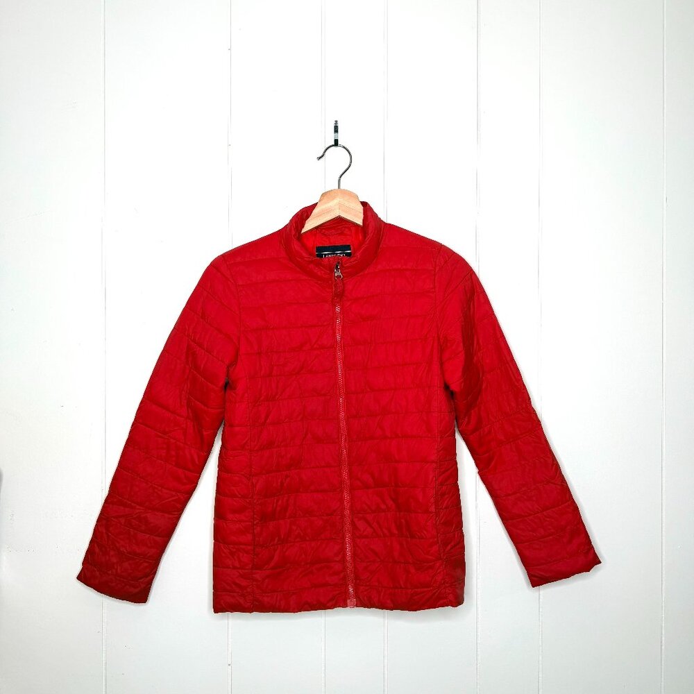 Land’s End Kids Red Winter Jacket Zip Front Size M 10–12
